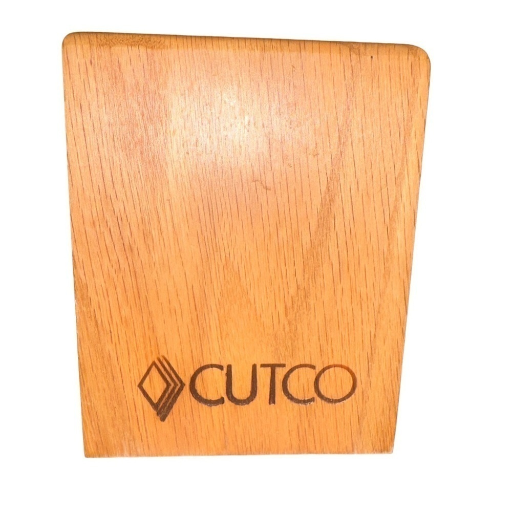 Cutco Honey Oak Wood Kitchen Utensil Tool Holder Caddy Block Cube